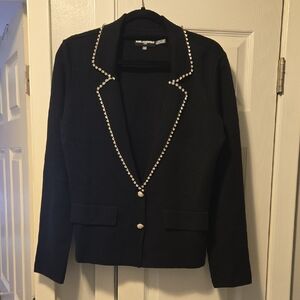 Karl Lagerfeld Black Blazer with Stone Trim
